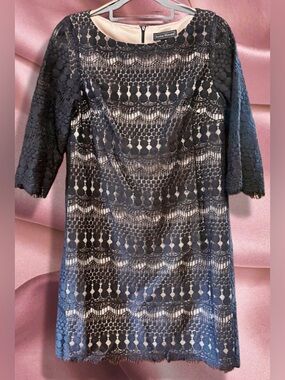 Jessica Howard NWOT Black Lace Dress with Nude Lining size 8